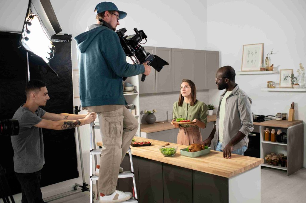 filming with professional camera