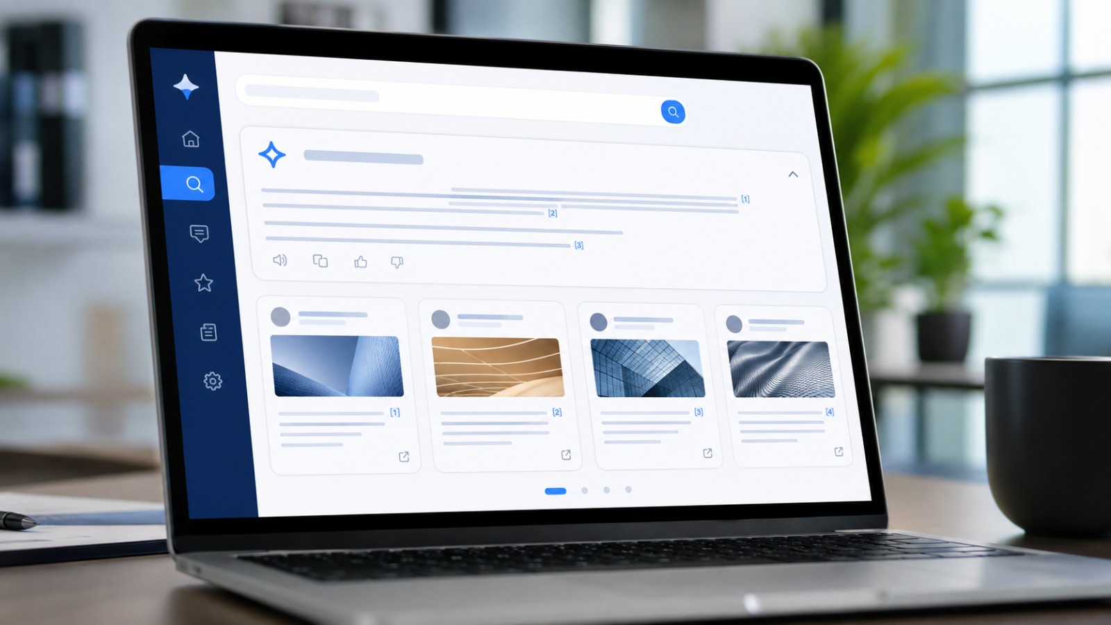 modern AI-powered search interface