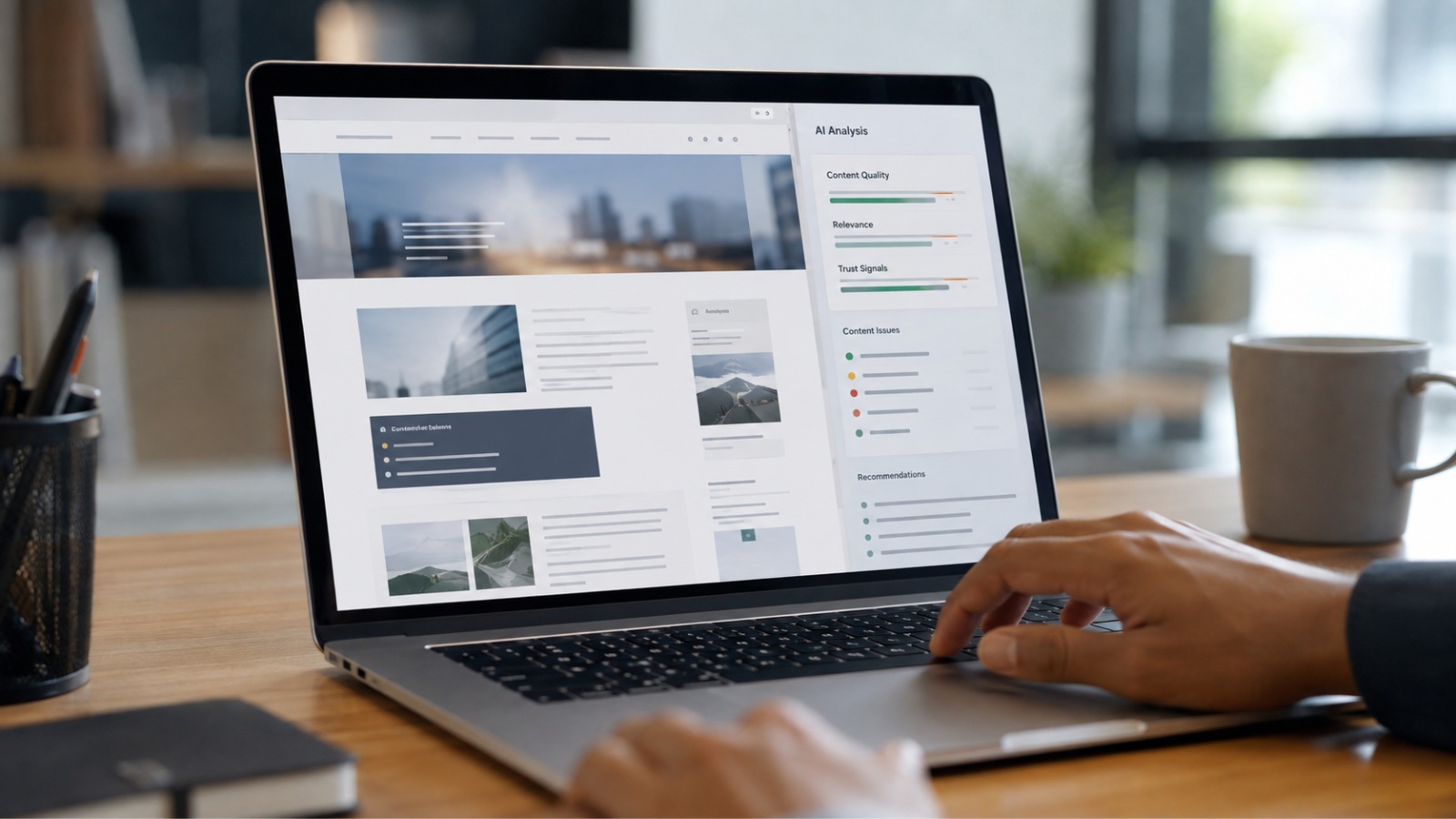 business website being evaluated for AI search visibility